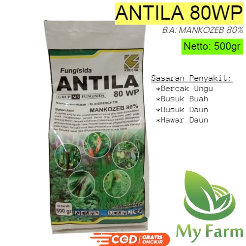 Fungisida ANTILA 80WP 500gr Bahan Aktif Mankozeb 80%.Obat Semprot Anti Busuk Buah Daun Cabai Kentang