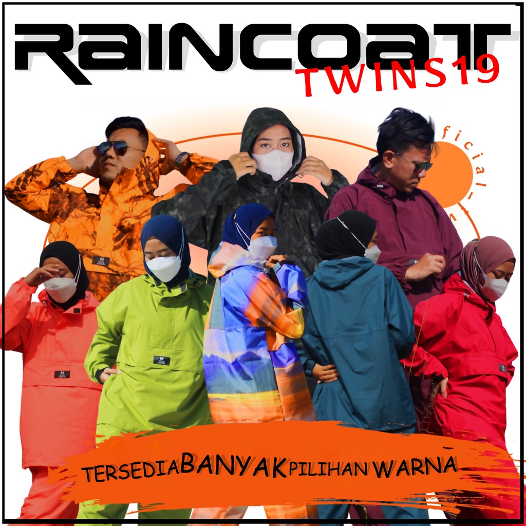 twins 19 Jas hujan / Raincoat / jas hujan pria / jas hujan wanita / mantel hujan pria / mantel hujan