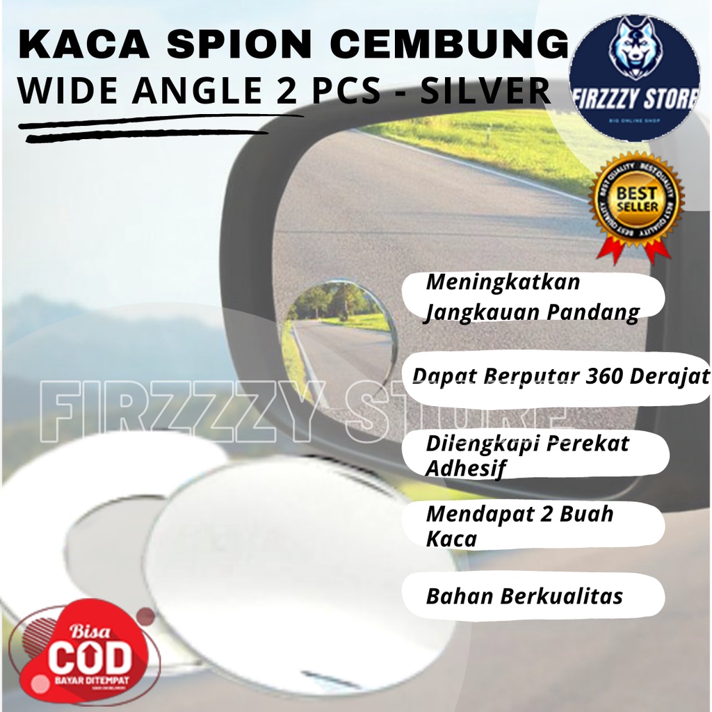 Kaca Spion Cembung Wide Angle 2 PCS - Silver