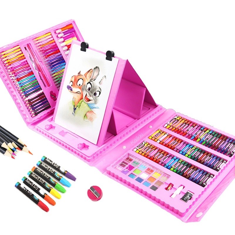 HC Crayon Set 208pcs / Krayon Mewarnai Anak 208pcs / Pensil Warna Set 208 pcs / Crayon Set 208pcs Alat Menggambar Melukis Anak-anak Crayon Cat Air Pensil Crayon Anak Pengasah Hadiah ulang tahun anak