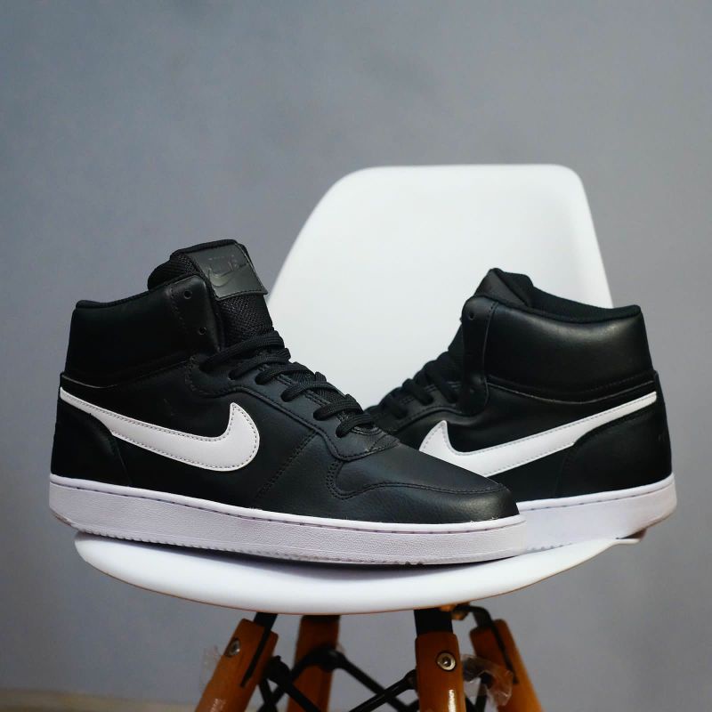 nike ebernon mid black white