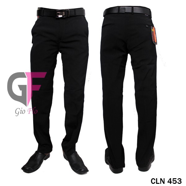 GIOFLO Celana Bahan Formal Pria Kantor Black / CLN 453