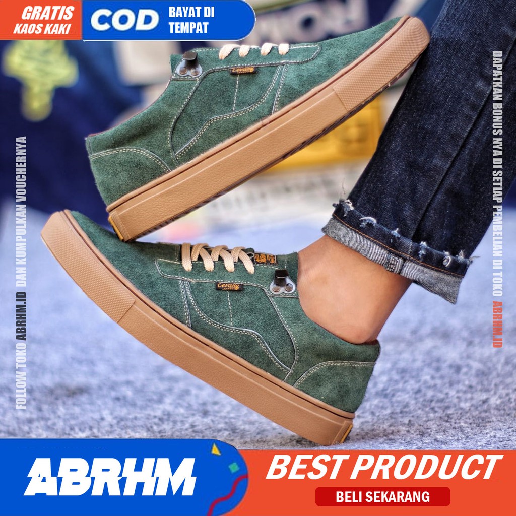 ABRHM X GORDON Sepatu Sneaker Pria Sepatu Pria Casual  Sepatu Sneakers Pria Cowok/ kulit Asli Suede Sepatu Kasual Gaya Keren kekinian Terlaris