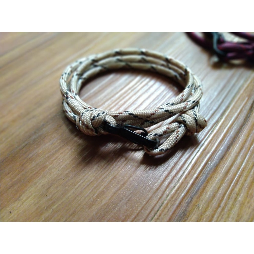  GELANG  PRIA TALI  PRUSIK TALI  KUR  PARACORD WITH CLIP 02 