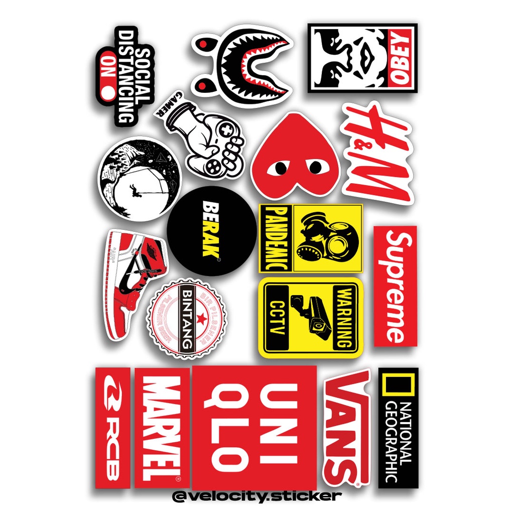 

STICKER PACK BAND MUSIC YELLOW RED - STIKER AESTHETIC LAPTOP, AKSESORIS HP, ANTI AIR, MOTIF,HELM,TUMBLER