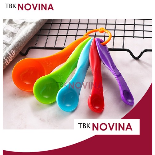 SENDOK TAKAR Set 5 in1 Warna - Measuring Spoon Sendok Ukur Bumbu Tepung Air