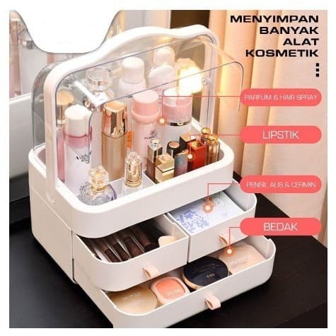 BISA COD , RAK KOSMETIK 3 LACI/RAK KOSMETIK FLIP COVER/TEMPAT MAKEUP STORAGE RAK ORGANIZER KOSMETIK 3 LACI/RAK KOSMETIK FLIP COVER/TEMPAT MAKEUP/RAK KOSMETIK 3 LAYER BOX/ WADAH VIRAL UNIK - SHENAR