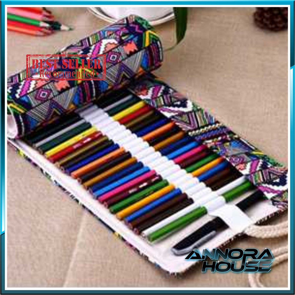 

Tempat Pensil Anak Bahan Canvas MARCO Bohemian isi 48 Slot 20 x 56cm Cepuk bolpoint Spidol