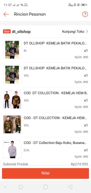 Dt Ollshop  Kemeja Batik Pekalongan Pria Cowok Lengan Panjang Motif Wayang Hitam