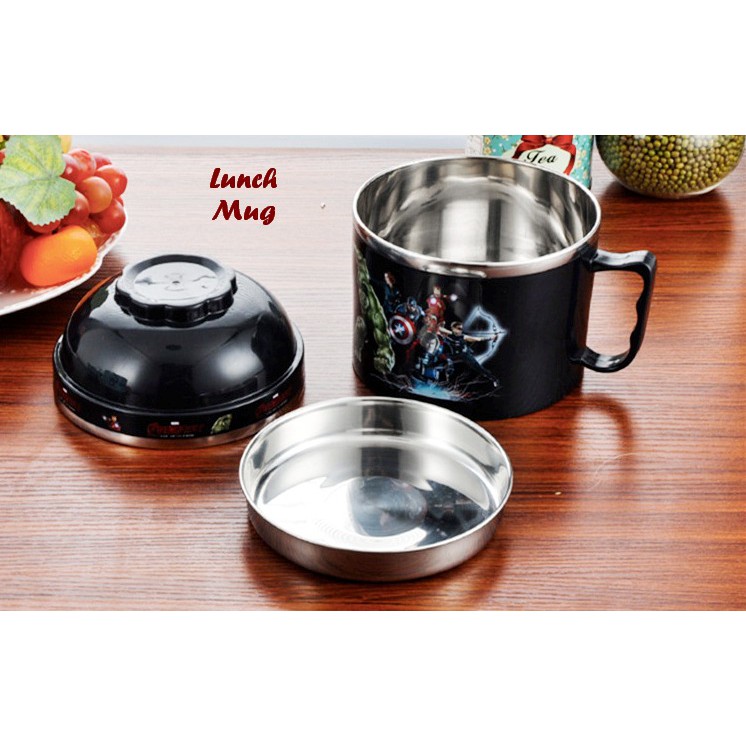 PROMO Lunch Mug AVENGERS Tempat bekal berbentuk mug besar stainless TERLARIS