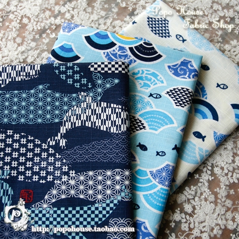 Popohouse Kain Katun Bambu Import Jepang Motif Ombak Popohouse Kain Katun Bambu Import Jepang Motif Ombak