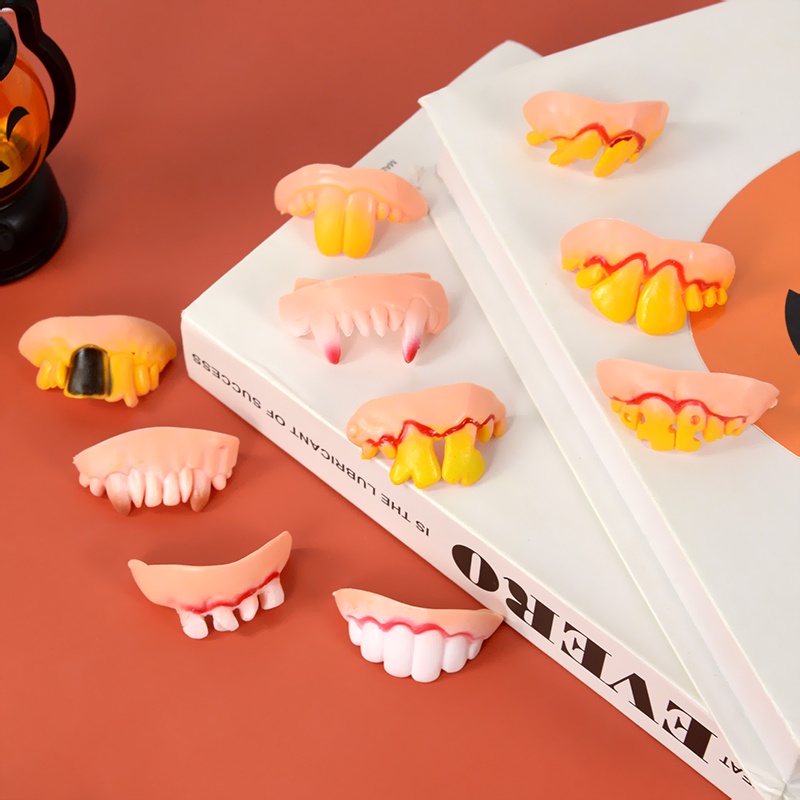 10pcs / set Gigi Palsu Vampire Untuk Dekorasi Pesta Halloween