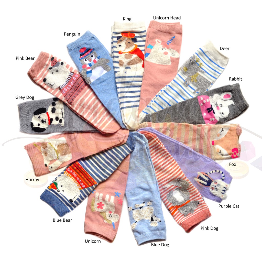Kaos Kaki Panjang Wanita Rabbit Dog Unicorn Penguin Bear Kelinci Anjing Kucing Lucu GH 103036