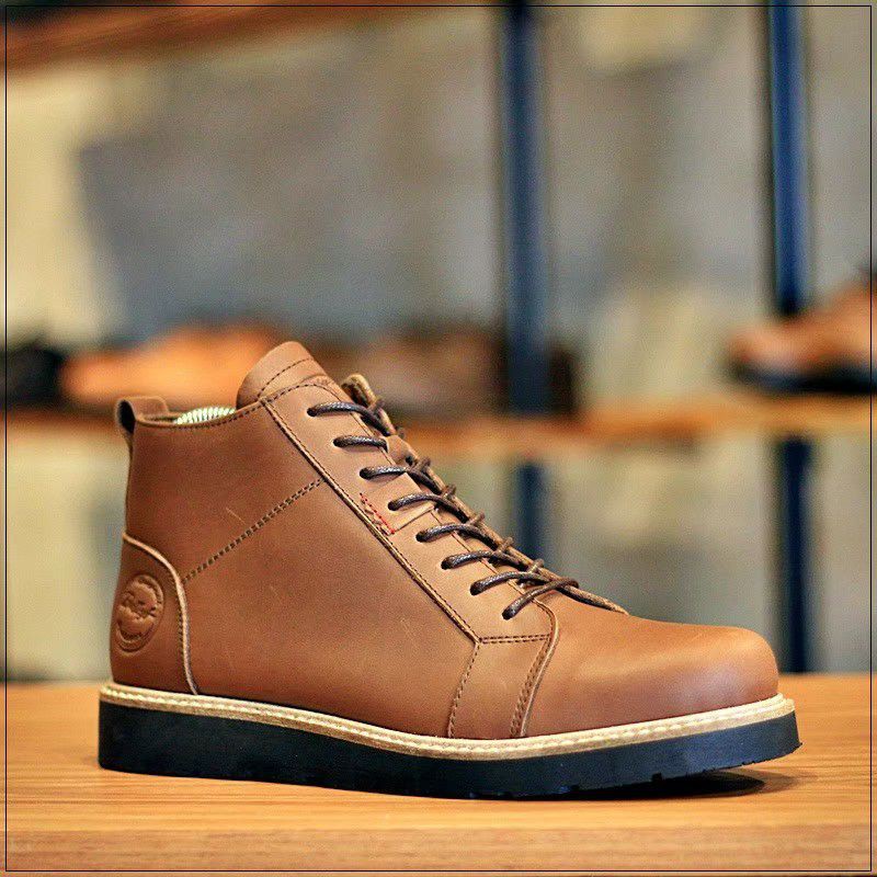Sepatu Boots Pria Bradley's Baldev Tan Original Genuine Leather