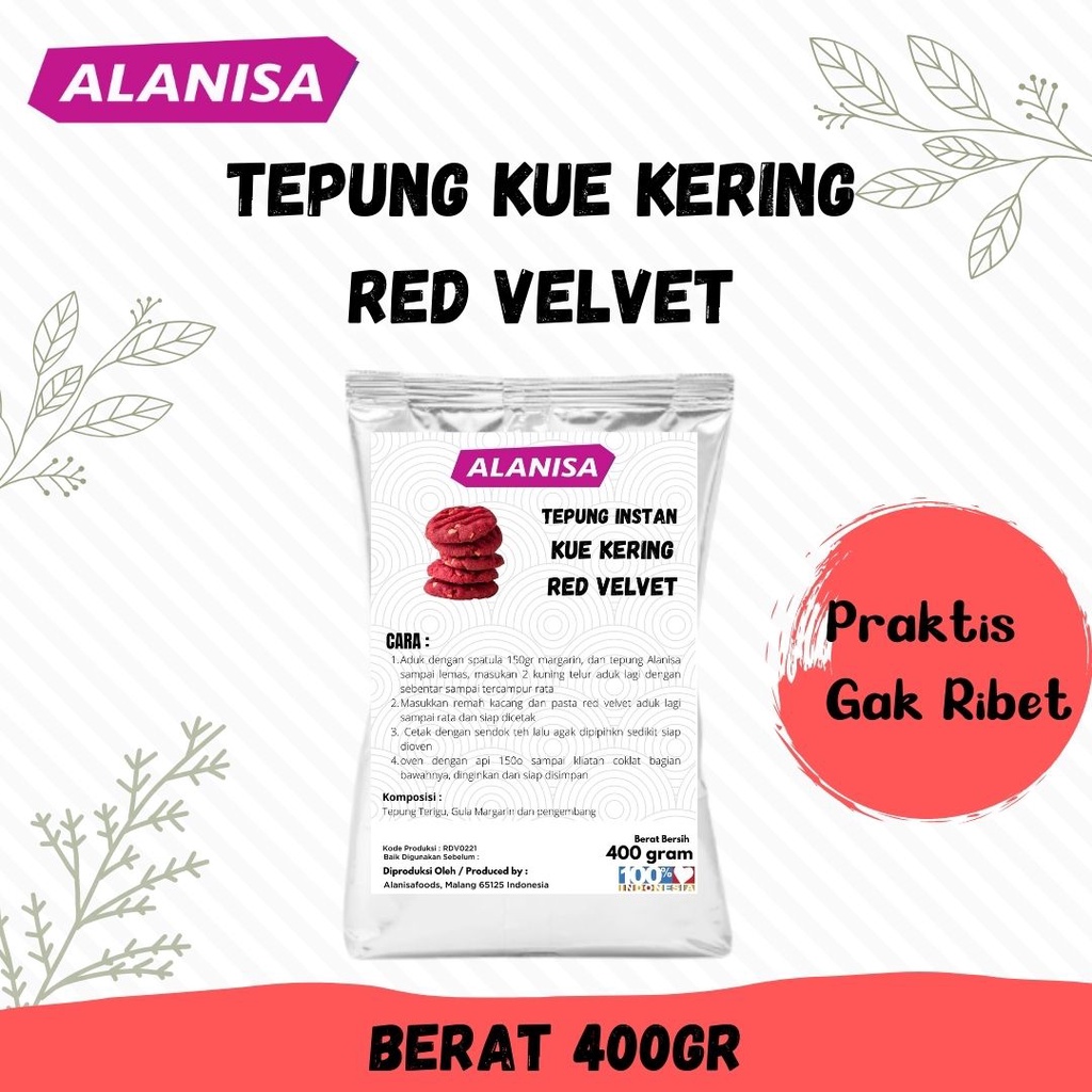 

TEPUNG INSTAN KUE KERING RED VELVET 400GR, TEPUNG KUE KERING RED VELVET