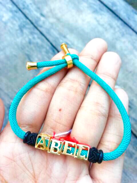 Gelang nama gelang tali hongkong gelang inisia gelang alphabet  replika emas