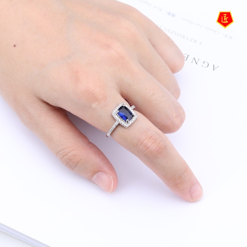 [Ready Stock]Multicolor Gems Ring 925 Silver Simple Elegant