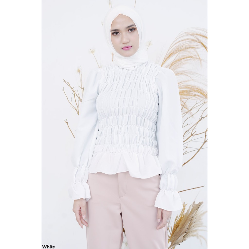 Rebeca Shirred Blouse Atasan Wanita