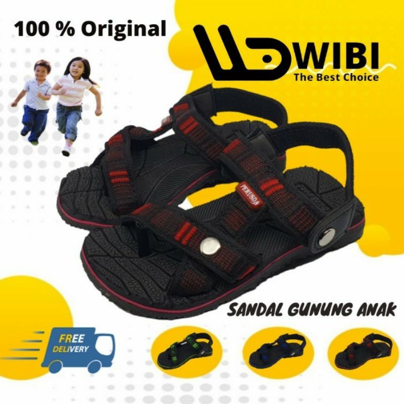 Original Sandal Sendal Gunung Anak Pria Murah Jepit Santai Casual Anak Cowok Remaja Wanita WIBI SW01