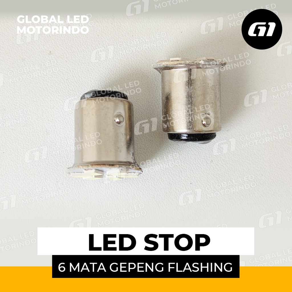 [WERACE] LAMPU LED STOP BAYONET  6 MATA GEPENG FLASHING-3