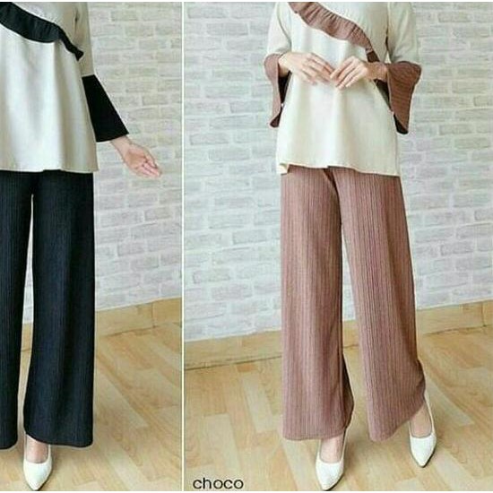 ▲ Celana Kulot Panjang Wanita - Navy ➩