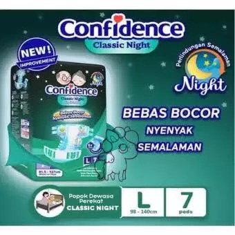 ❤ jselectiv ❤ CONFIDENCE Classic NIGHT L7 | Popok Dewasa Perekat CONFIDENCE