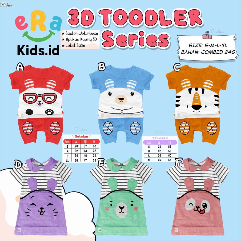 Baju anak 3d Toodler Series by Erakids