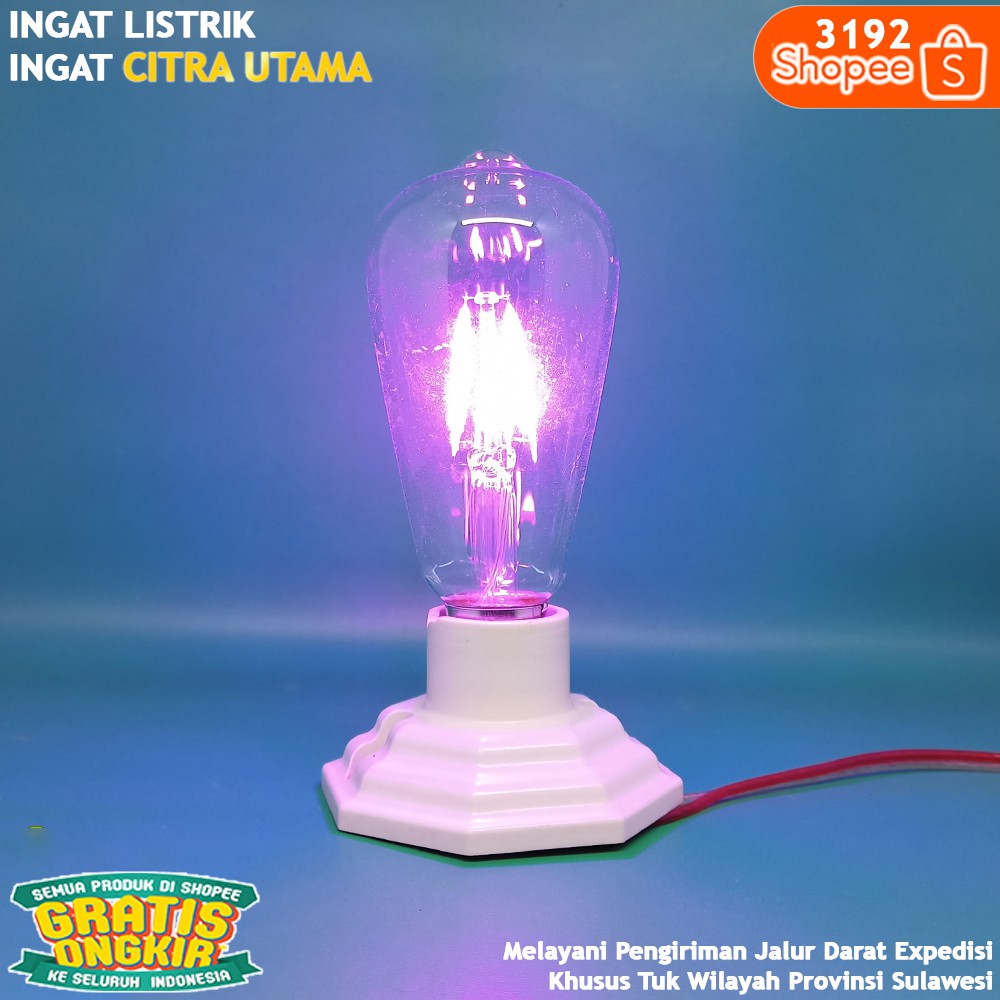 LAMPU BULB LED FILAMEN MOTIF ST64 4W BIRU K3192