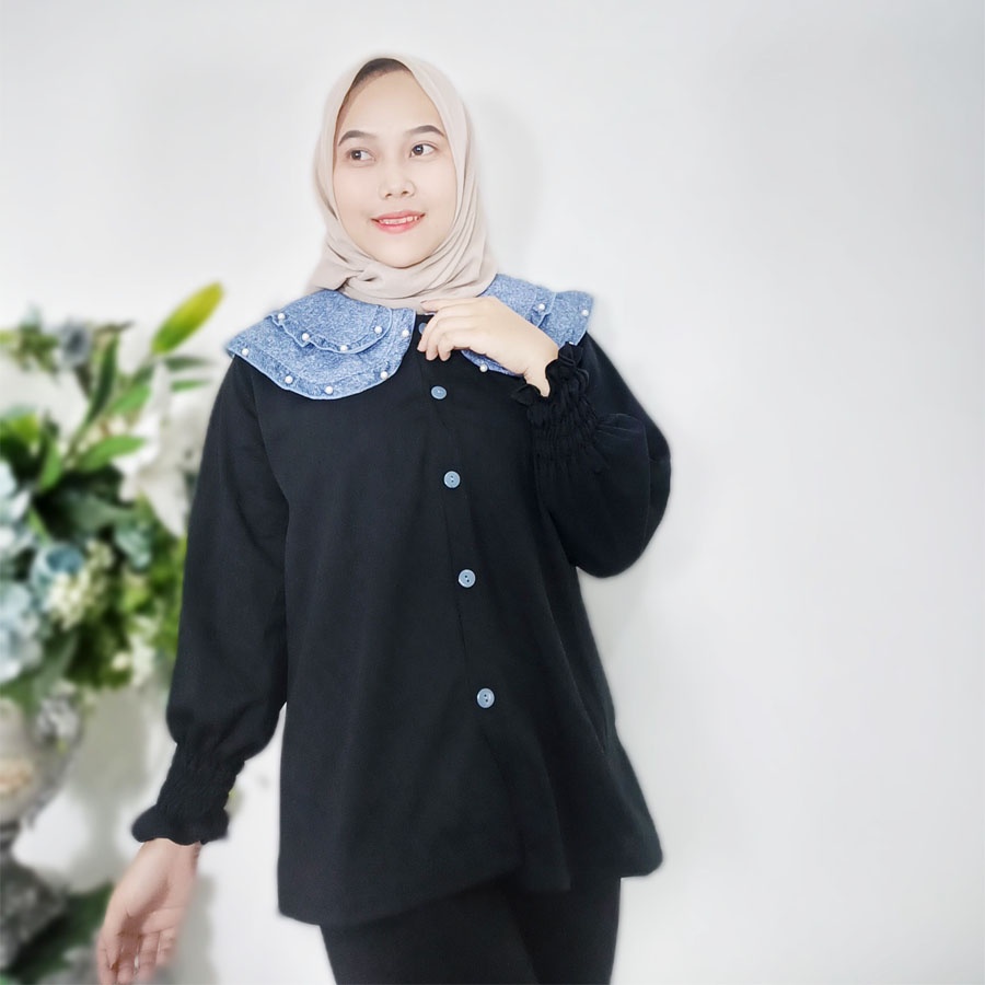 KEMEJA BUSUI KRA DENIM MUTIARA GL FASHION