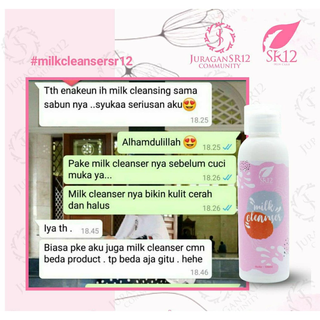 Milk Cleanser SR12 Pembersih Wajah Facial Wash Skincare Bpom Perawatan Kecantikan Wajah Sabun Muka