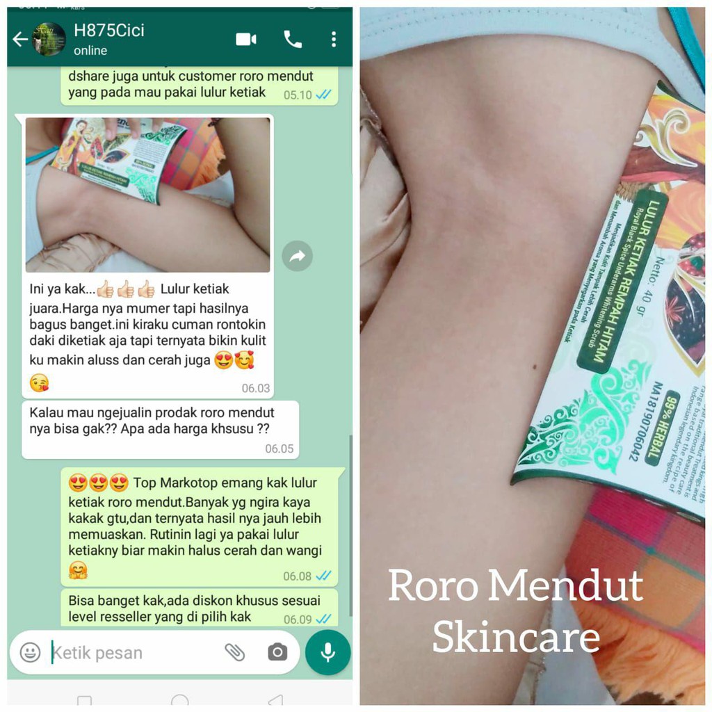 Roro Mendut (Mini Size) Lulur Pemutih Ketiak 20 Gr