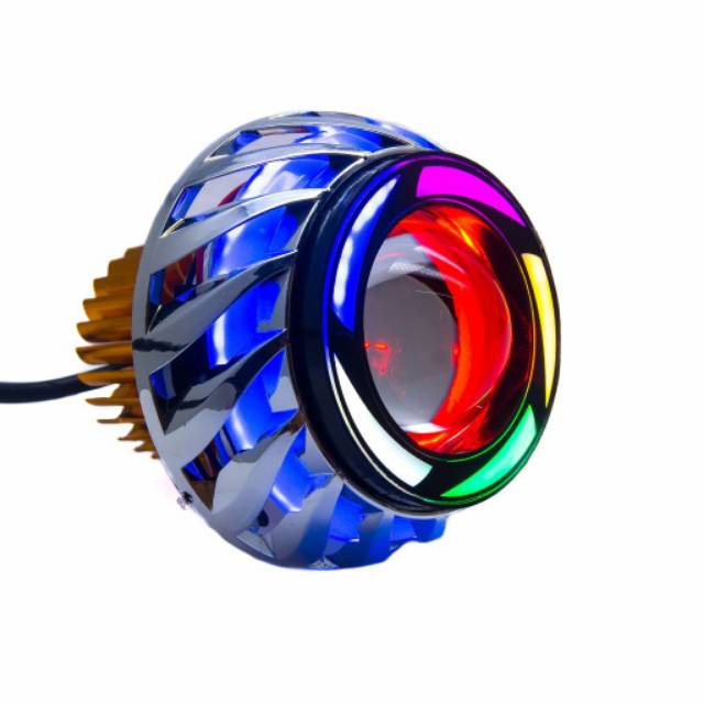 Lampu depan LED projie mini rainbow flash UK 2,5 INCH / lampu projie depan mini