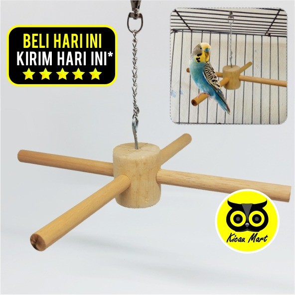 TANGKRINGAN GANTUNG FAN PERCH MAINAN AYUNAN SANGKAR KANDANG BURUNG LOVEBIRD LOVE BIRD PARKIT LUHURSF1