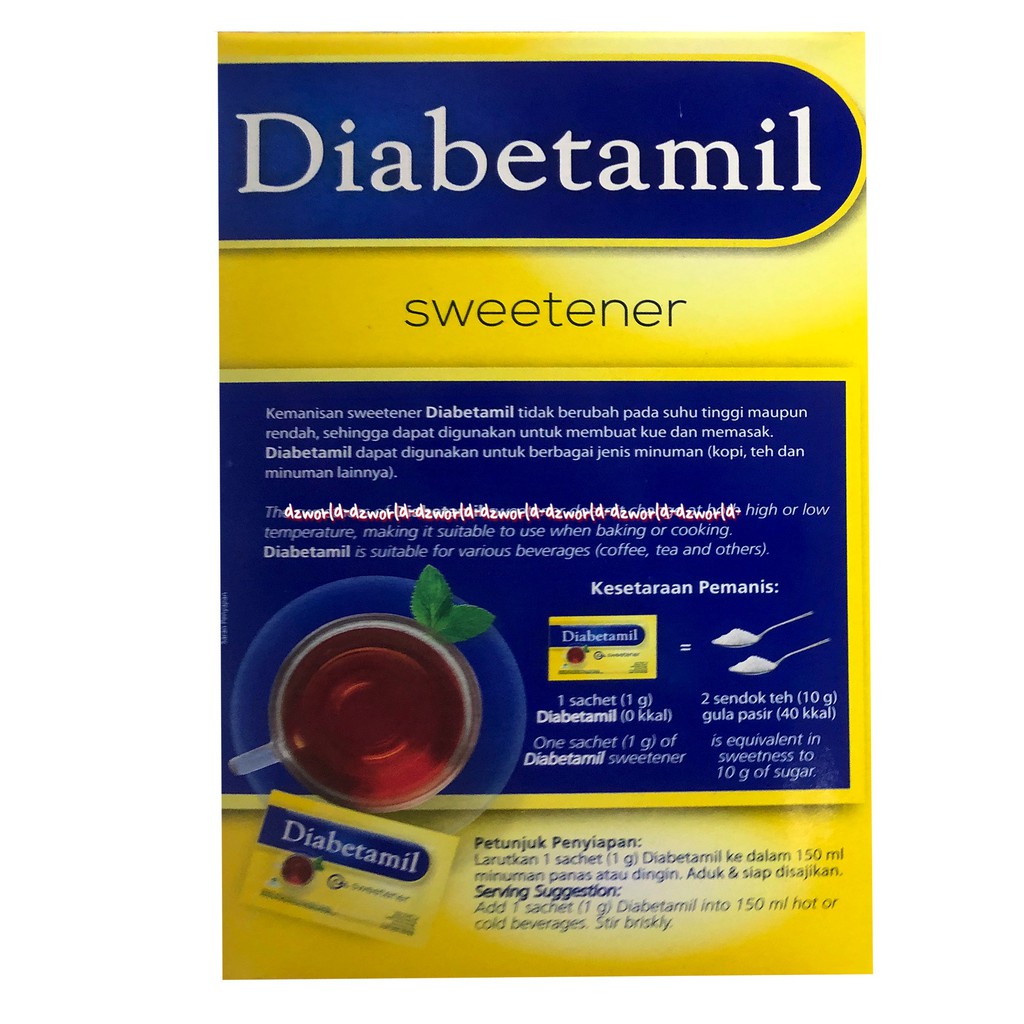 Diabetamil Sweetner 50 sachets Pemanis Rendah Kalori Gula Untuk Diabetes