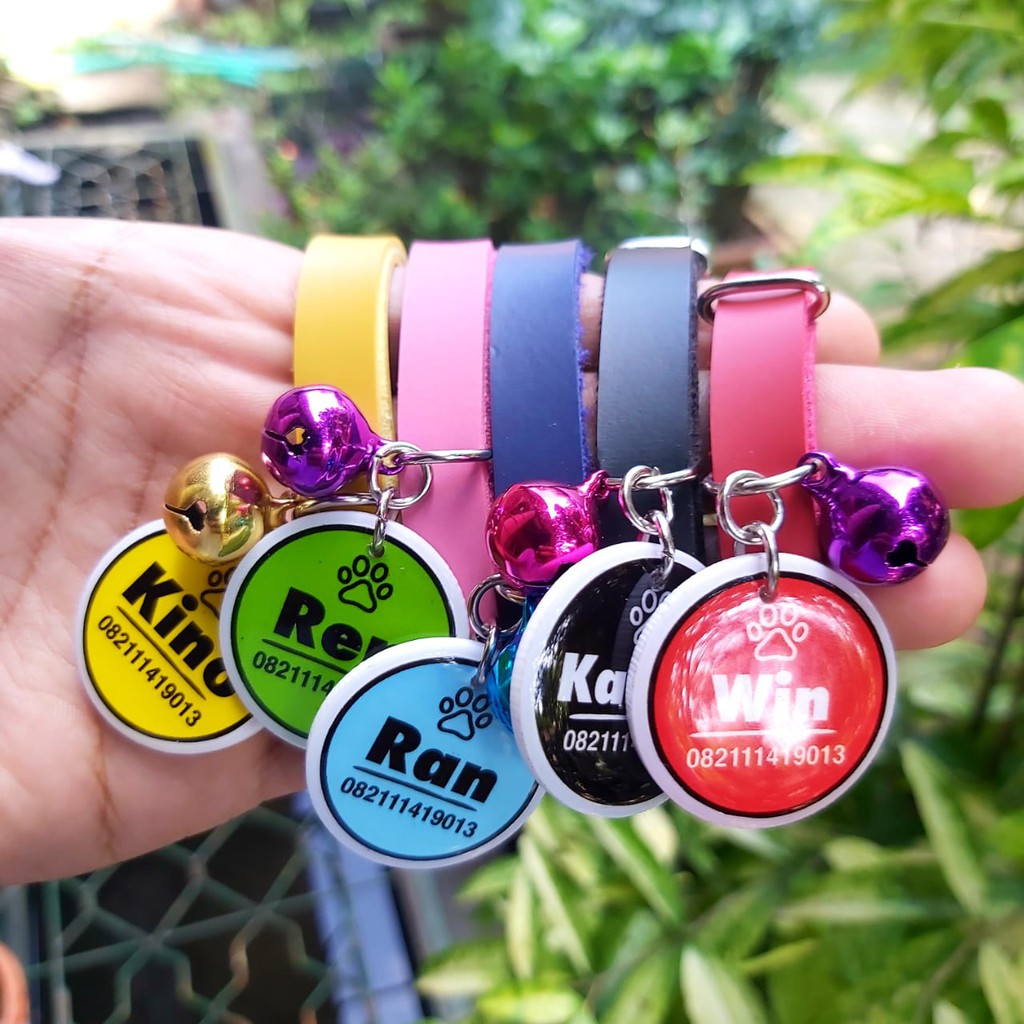 Kalung Kucing Kulit Nama Custom