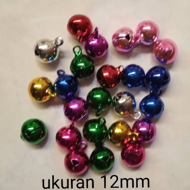 Isi 12 pcs lonceng kucing warna warni size 12mm