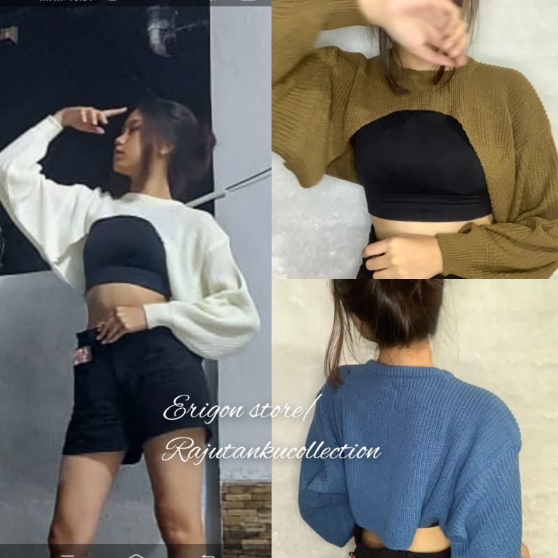 BOLERO RAJUT CROP TOP LA &amp; LA