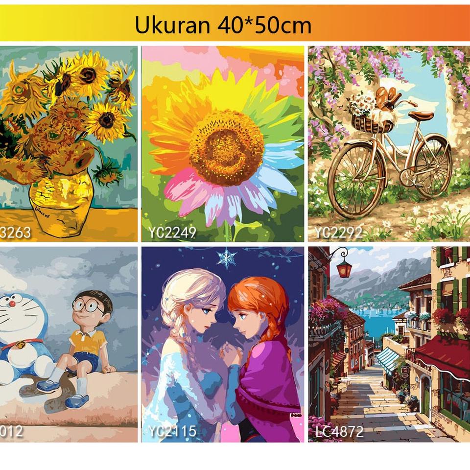 

(PROMO APF42) MYSTYLE CANVAS PAINT BY NUMBER KIT 40x50CM PAKET MELUKIS LUKISAN DIGITAL OIL PAINTING DIY LUKIS CANV ✩