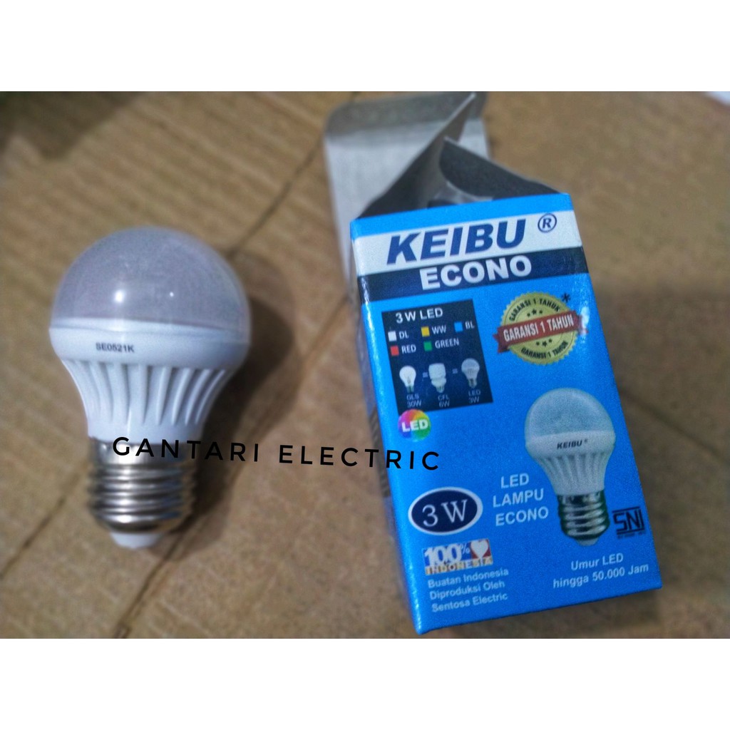 Lampu Led Murah 3 Watt Keibu Warm White/Semu Kuning