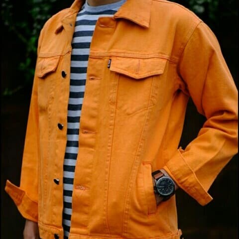 Jaket Keren ginal Pria Jeans Dewasa Murah Best seller  JAKET LEVIS ORANGE JEANS DENIM OREN JEANS COW