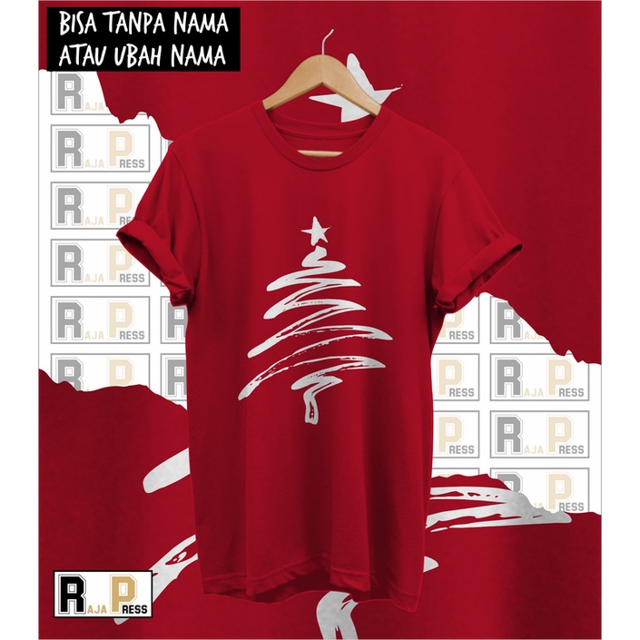 KAOS NATAL BAJU NATAL POHON NATAL SPIRAL MERRY CHRISTMAS KATUN COMBED 30S