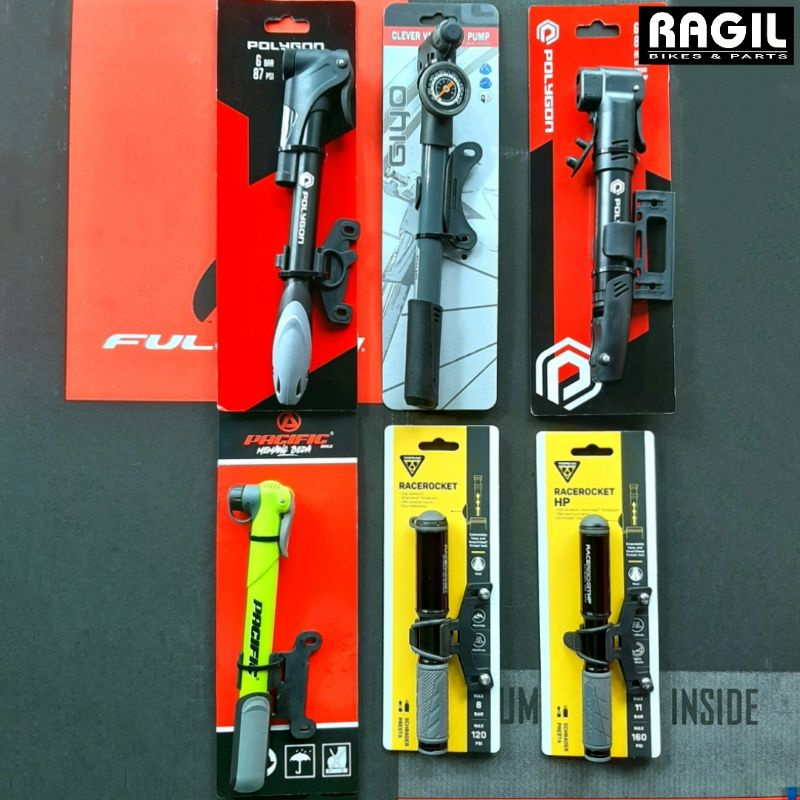 POMPA TANGAN SEPEDA CLEVER VALVE MINI PUMP POLYGON PACIFIC AMERICAN VALVE SCHRADER PRESTA FV PORTABL