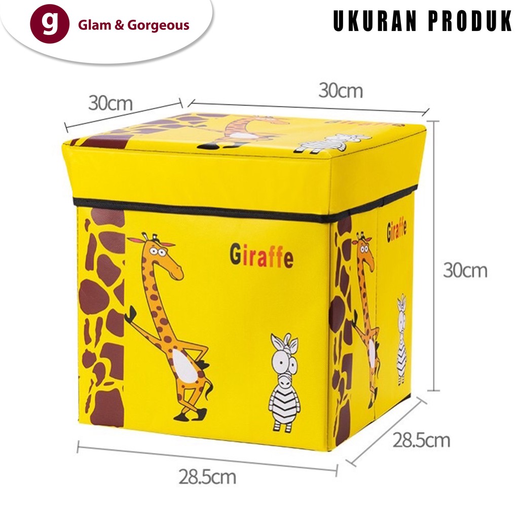 SB004 - Animal Storage box / Storage Stool / Tempat Mainan Ukuran 30cm