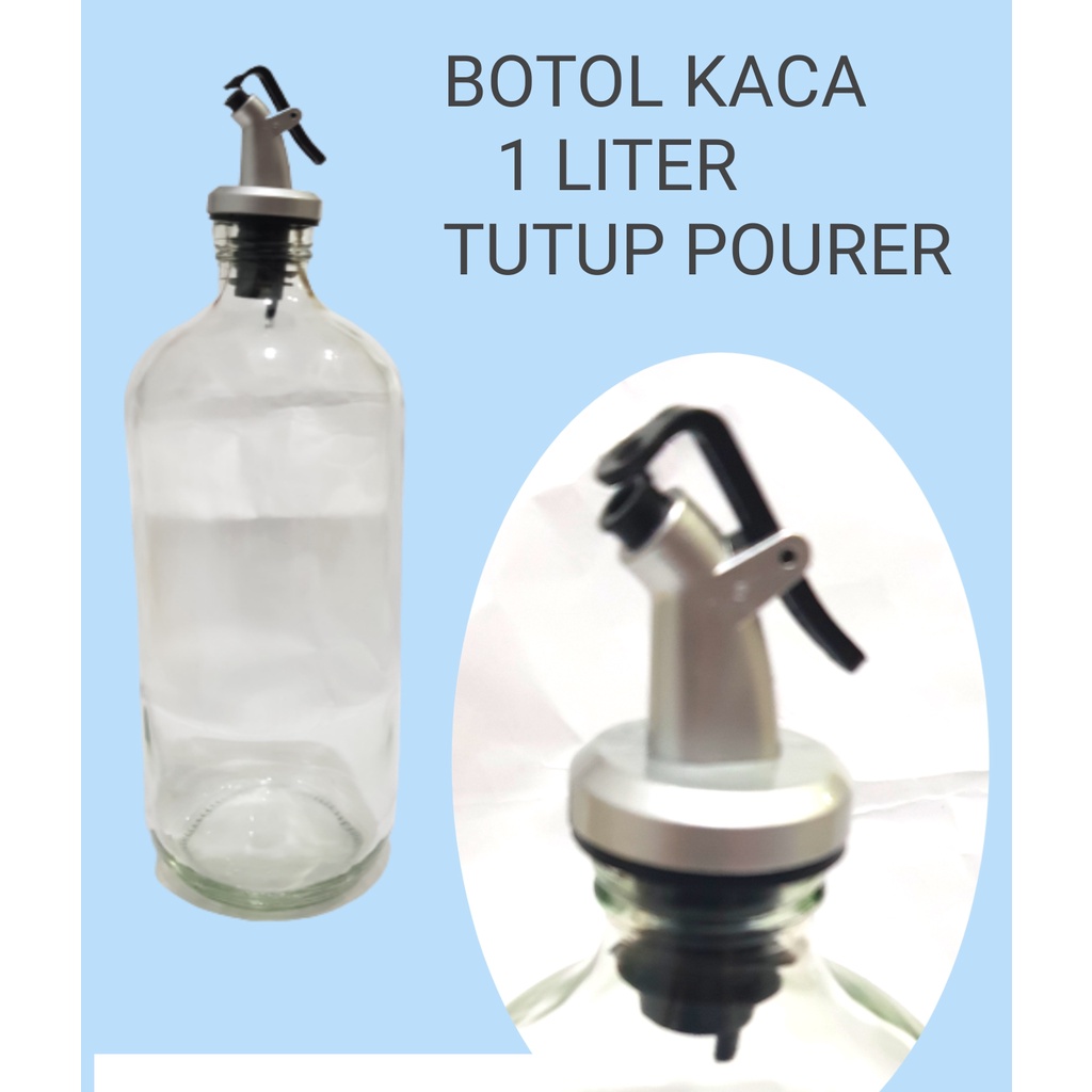 BOTOL KACA BOLLES 1 LITER + tutup plug bening  Harga Grosir /  BOTOL KACA 1000 ML / HARGA GROSIR  BOTOL MADU / BOTOL JAMU KAPASITAS 1000 ML KACA