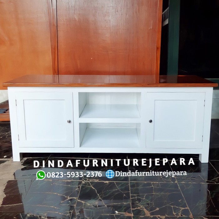 Buffet tv minimalis - Meja tv warna duco putih - meja tv kombinasi