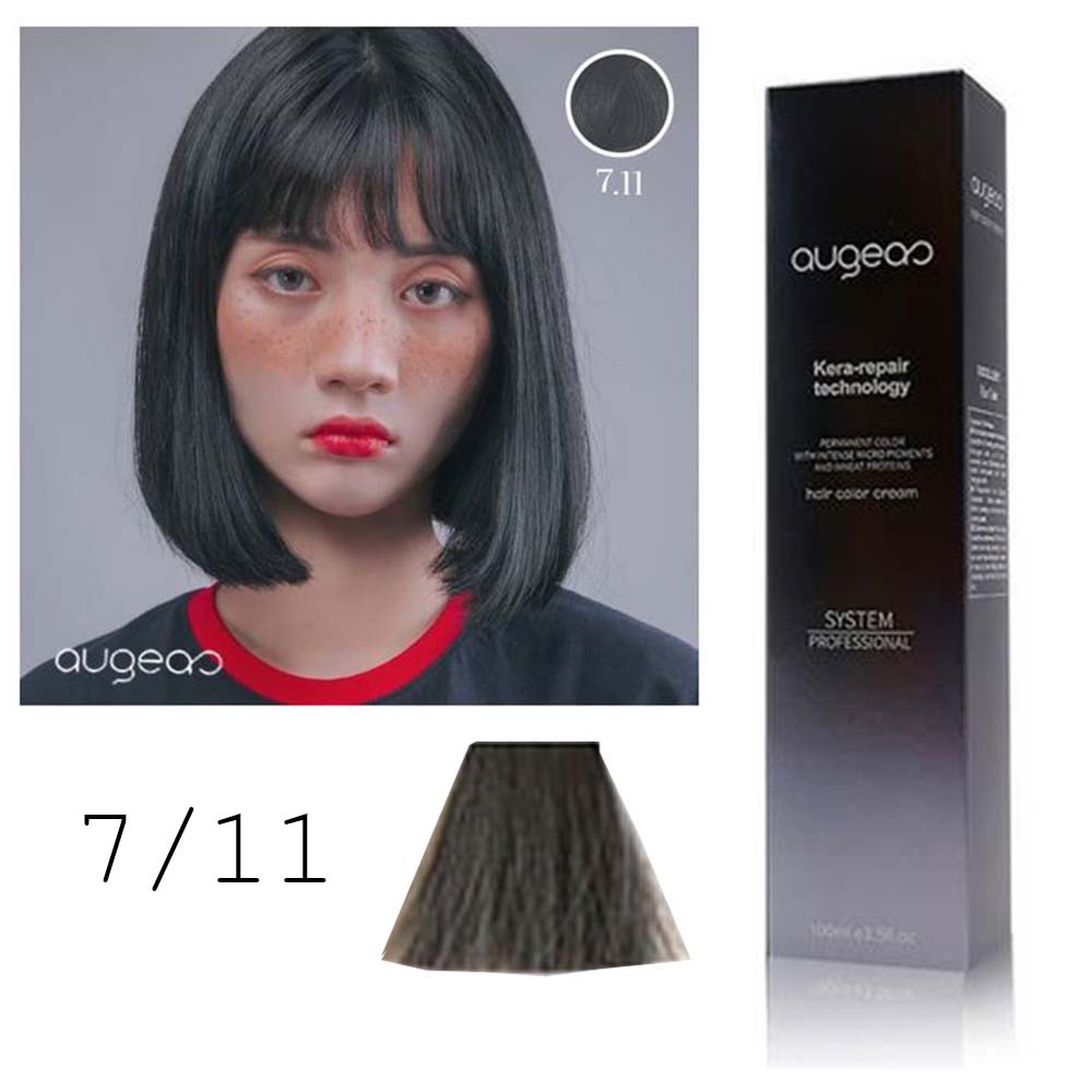 AUGEAO 7.11 hair color cream / cat pewarna rambut import ash abu-abu gray