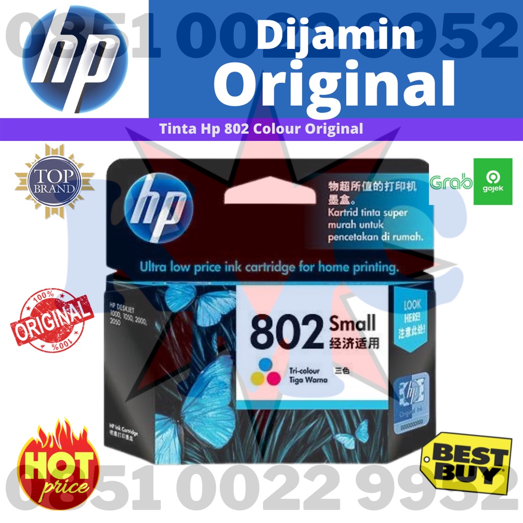 Hp Tinta Printer 802 Colour Original