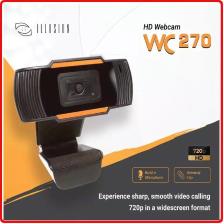 Webcam illusion WC 270 HD 720p With Built In Mic Camera Live WC270