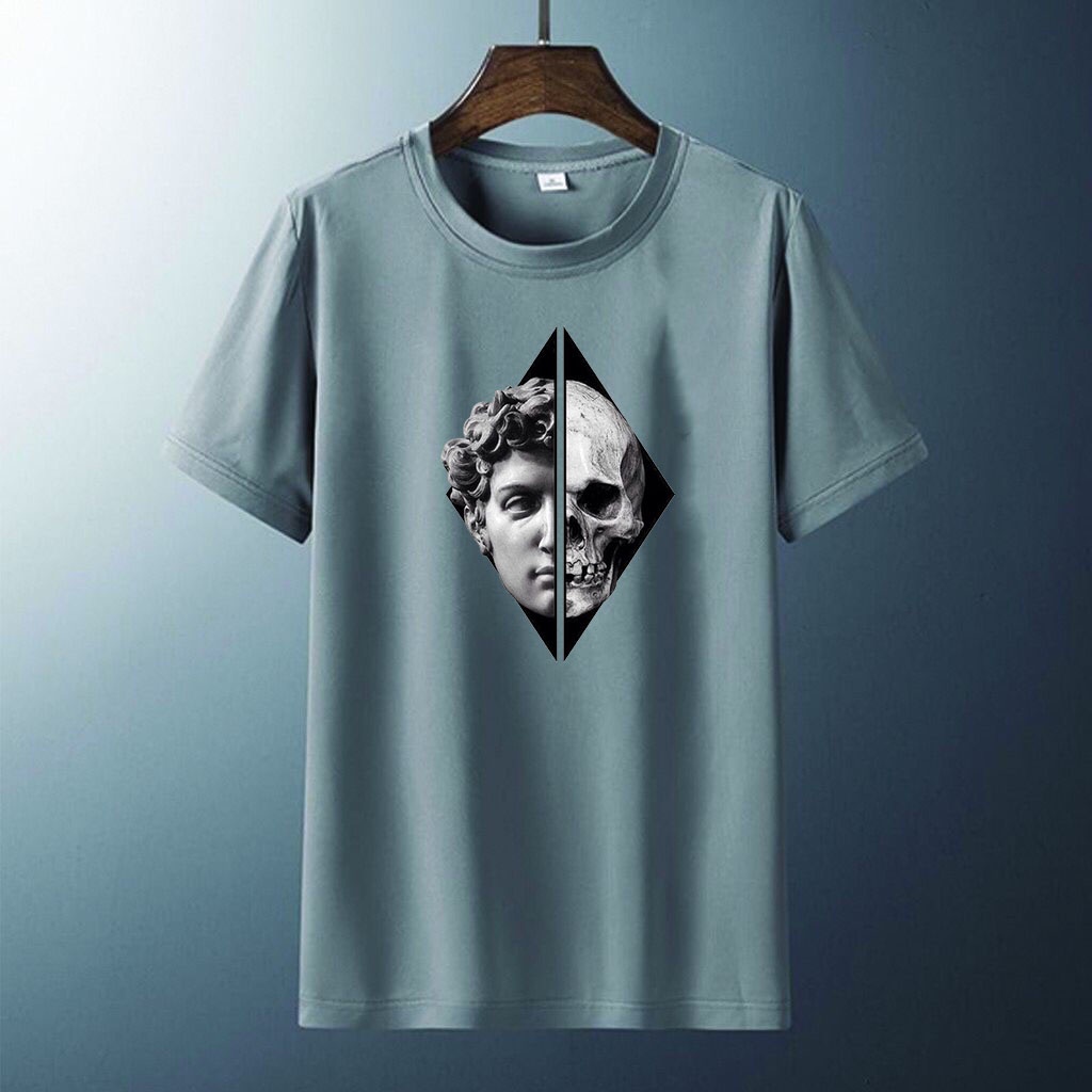 Kaos Pria distro Skull Face T-shirt atasan Pria Lengam Pendek Baju Oblong