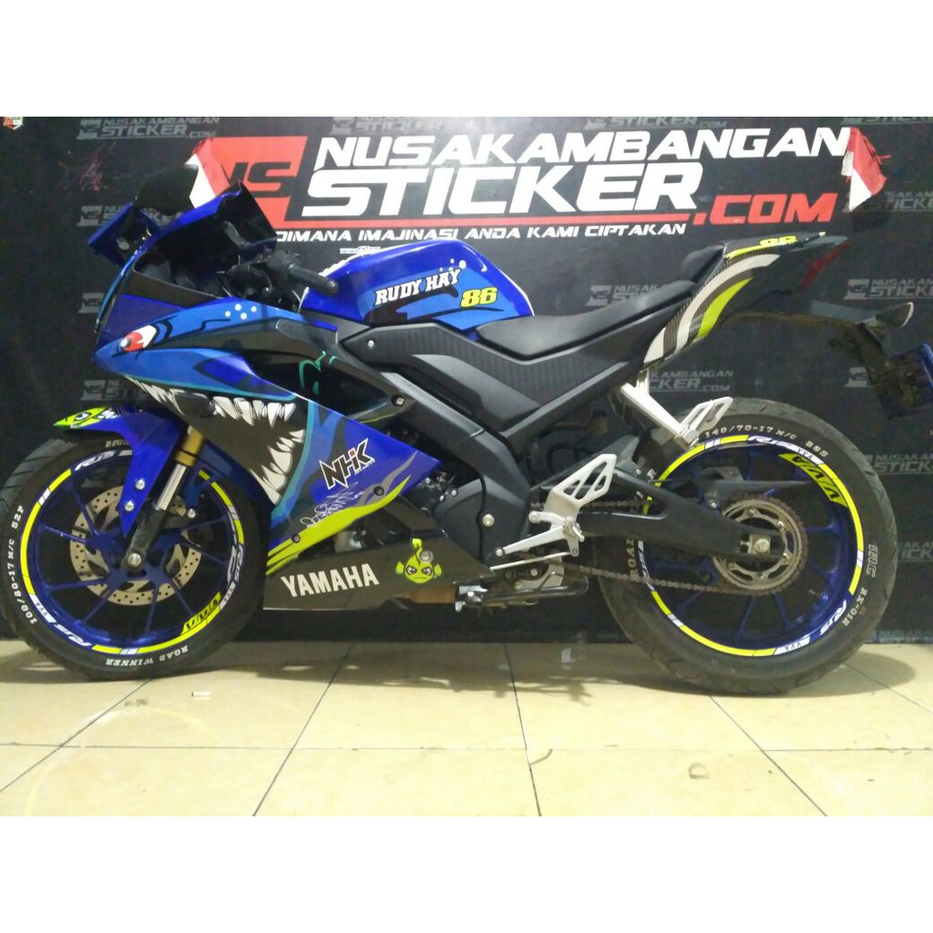 Decal Stiker R15 V3 Shark Biru